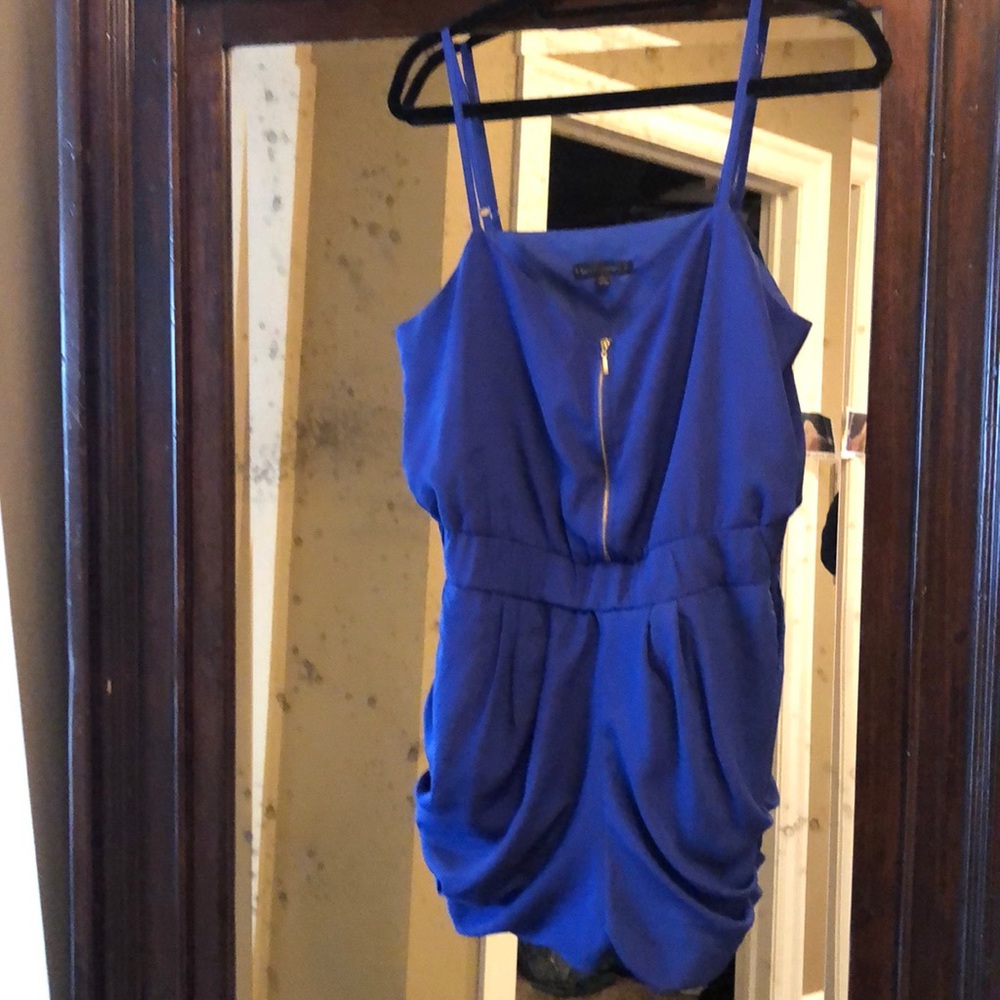 Royal Deep Blue Romper. Spaghetti Traps.